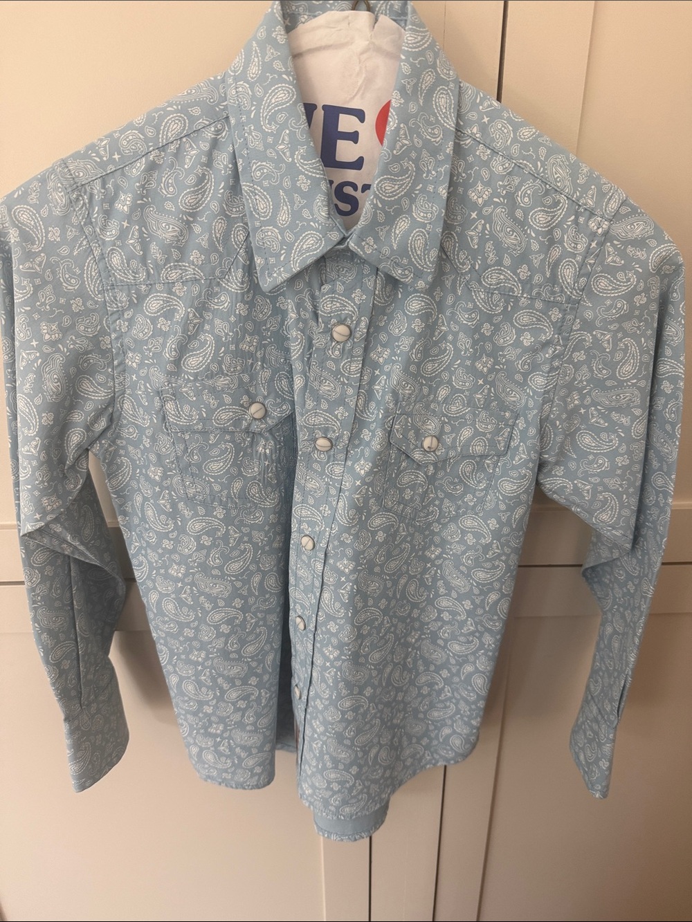 Rafter C  Blue Paisley youth Western Shirt